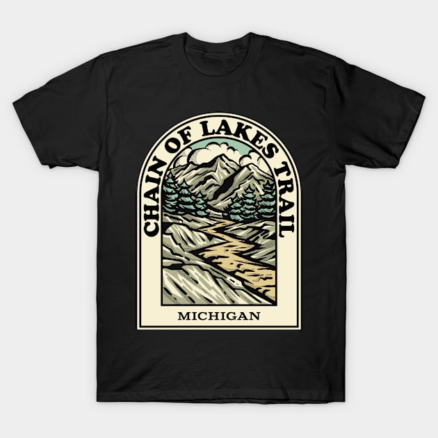 Chain of Lakes Trail Michigan hiking backpacking trail T-Shirt by HalpinDesign